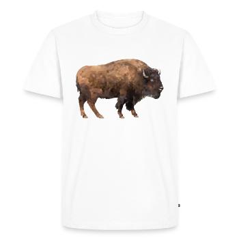 Bison - T-shirt Premium bio Homme - blanc - Devant - Nico (187cm)