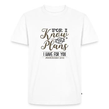 Christianity Know Plans I Have for You Jeremiah - Men's Premium Organic T-Shirt - white - Front - Nico (187cm)