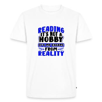 Livre Amoureux Cadeaux Lecture Pas Hobby Évasion de - T-shirt Premium bio Homme - blanc - Devant - Nico (187cm)