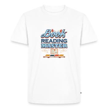 Lecture de livres Maître bibliothécaire Amateur de livres cadeaux - T-shirt Premium bio Homme - blanc - Devant - Nico (187cm)