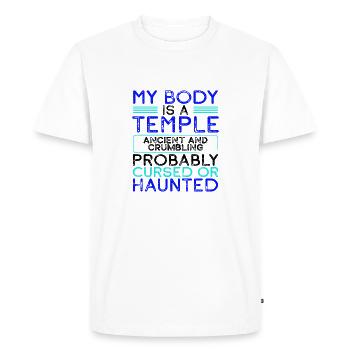 Sarcastic Gift Body is a Temple Ancient Crumbling - Men's Premium Organic T-Shirt - white - Front - Nico (187cm)