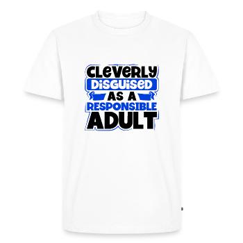Sarcastique habilement déguisé en adulte responsable - T-shirt Premium bio Homme - blanc - Devant - Nico (187cm)