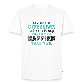 Sarcastique tu trouves ça offensant je trouve ça drôle - T-shirt Premium bio Homme - blanc - Devant - Nico (187cm)