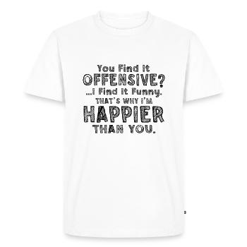 Sarcastique tu trouves ça offensant je trouve ça drôle - T-shirt Premium bio Homme - blanc - Devant - Nico (187cm)