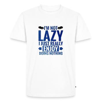 Cute Dogs Not Lazy Really Enjoy Doing Nothing - Men's Premium Organic T-Shirt - white - Front - Nico (187cm)