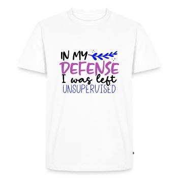 Sarcastique dans ma défense laissé sarcasme sans supervision - T-shirt Premium bio Homme - blanc - Devant - Nico (187cm)