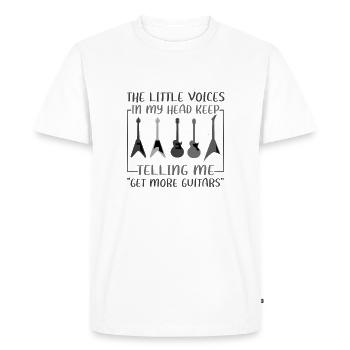 Guitarist Gift Little Voice in Head Telling Me to - Men's Premium Organic T-Shirt - white - Front - Nico (187cm)