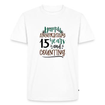 Happy Anniversary 15 Years and Counting 15th - Men's Premium Organic T-Shirt - white - Front - Nico (187cm)