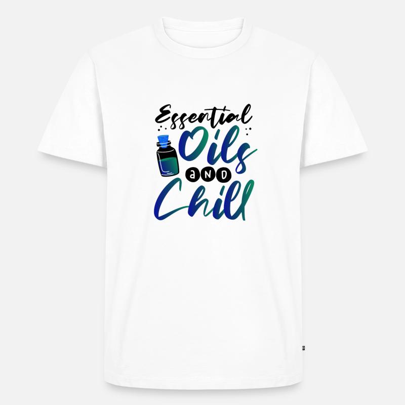 Ätherische Öle und ätherische Kälteöle - Männer Premium Bio T-Shirt - Weiß
