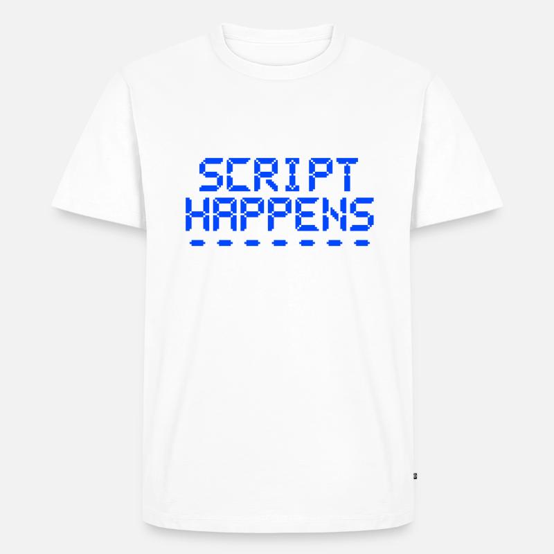 Computer Programming Script Happens Programmer - Men's Premium Organic T-Shirt - white