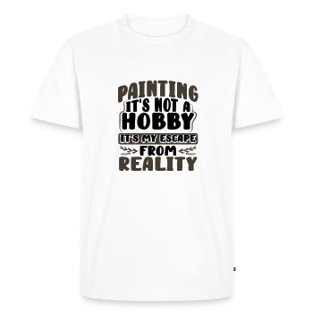 Peintre Cadeaux Peinture Pas Passe-temps Évasion - T-shirt Premium bio Homme - blanc - Devant - Nico (187cm)