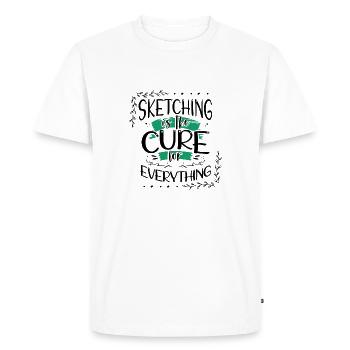 Sketching Gift Sketching the Cure for Everything - Men's Premium Organic T-Shirt - white - Front - Nico (187cm)