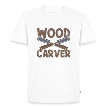 Wood Carver Crossed Woodworking Tools Woodworker - Men's Premium Organic T-Shirt - white - Front - Nico (187cm)