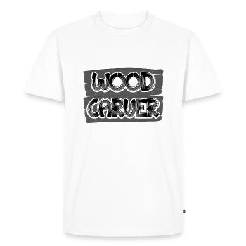 Woodsman Gift Wood Carver Gifts - Men's Premium Organic T-Shirt - white - Front - Nico (187cm)