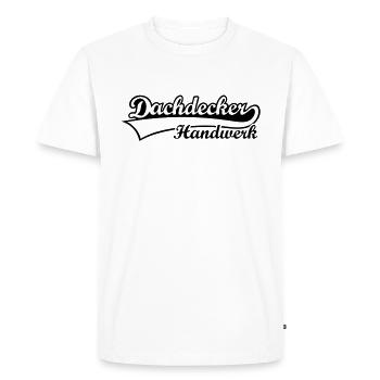 Dachdeckerhandwerk logo sign Enblem guild - Men's Premium Organic T-Shirt - white - Front - Nico (187cm)