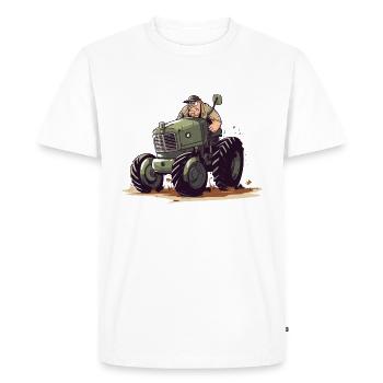 Denis the Angry Farmer - Men's Premium Organic T-Shirt - white - Front - Nico (187cm)