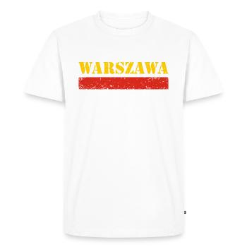 Varsovie Vintage - T-shirt Premium bio Homme - blanc - Devant - Nico (187cm)