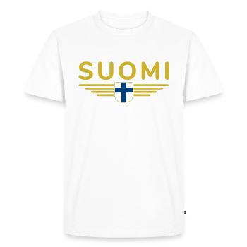 Conception de t-shirts en Finlande – Nordic Style & Nature - T-shirt Premium bio Homme - blanc - Devant - Nico (187cm)