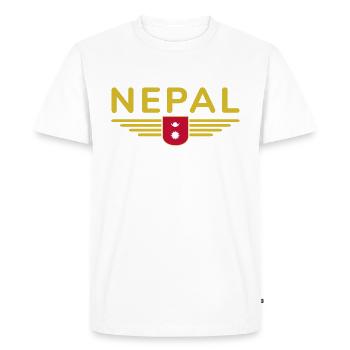 Nepal Design – Himalayan Adventure - Men's Premium Organic T-Shirt - white - Front - Nico (187cm)