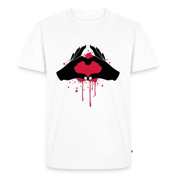 Mains d'amour - T-shirt Premium bio Homme - blanc - Devant - Nico (187cm)