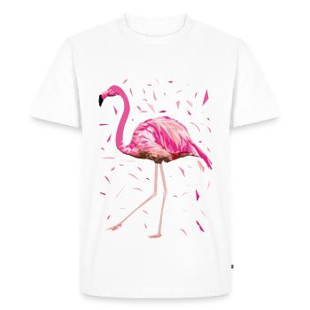 Poly feathers Flamingo pink summer pink bird - Men's Premium Organic T-Shirt - white - Front - Nico (187cm)