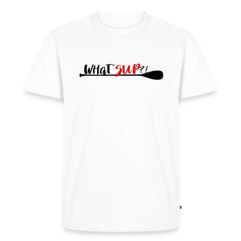 What'sup Stand Up Paddle Passionné? - T-shirt Premium bio Homme - blanc - Devant - Nico (187cm)