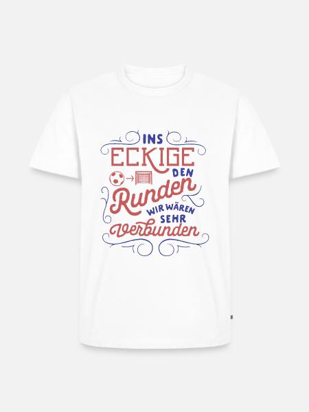 Ins Eckige den Runden - Männer Premium Bio T-Shirt - Weiß
