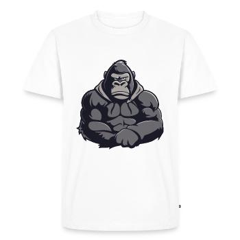 Bande dessinée Gorille - T-shirt Premium bio Homme - blanc - Devant - Nico (187cm)