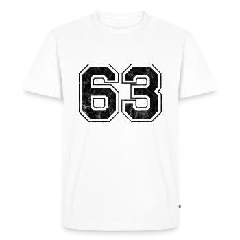 Numéro 63 - T-shirt Premium bio Homme - blanc - Devant - Nico (187cm)