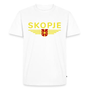 Skopje Design – for Macedonia fans - Men's Premium Organic T-Shirt - white - Front - Nico (187cm)