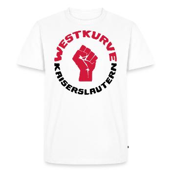 Westkurve Kaiserslautern - Männer Premium Bio T-Shirt - Weiß - Vorne - Nico (187cm)