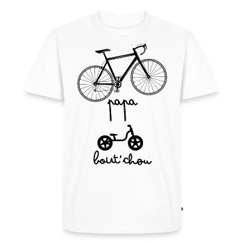 bébé et papa vélo - T-shirt Premium bio Homme - blanc - Devant - Nico (187cm)
