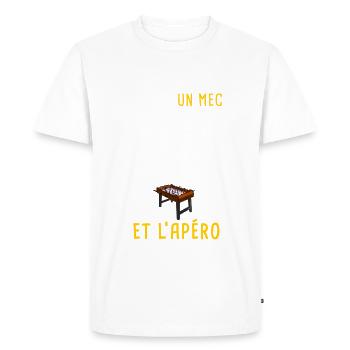 babyfoot et apéro mec simple - T-shirt Premium bio Homme - blanc - Devant - Nico (187cm)