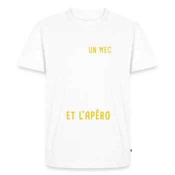 avion et apéro mec simple - T-shirt Premium bio Homme - blanc - Devant - Nico (187cm)
