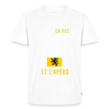 pas-de-calais drapeau apéro mec simple - T-shirt Premium bio Homme - blanc - Devant - Nico (187cm)