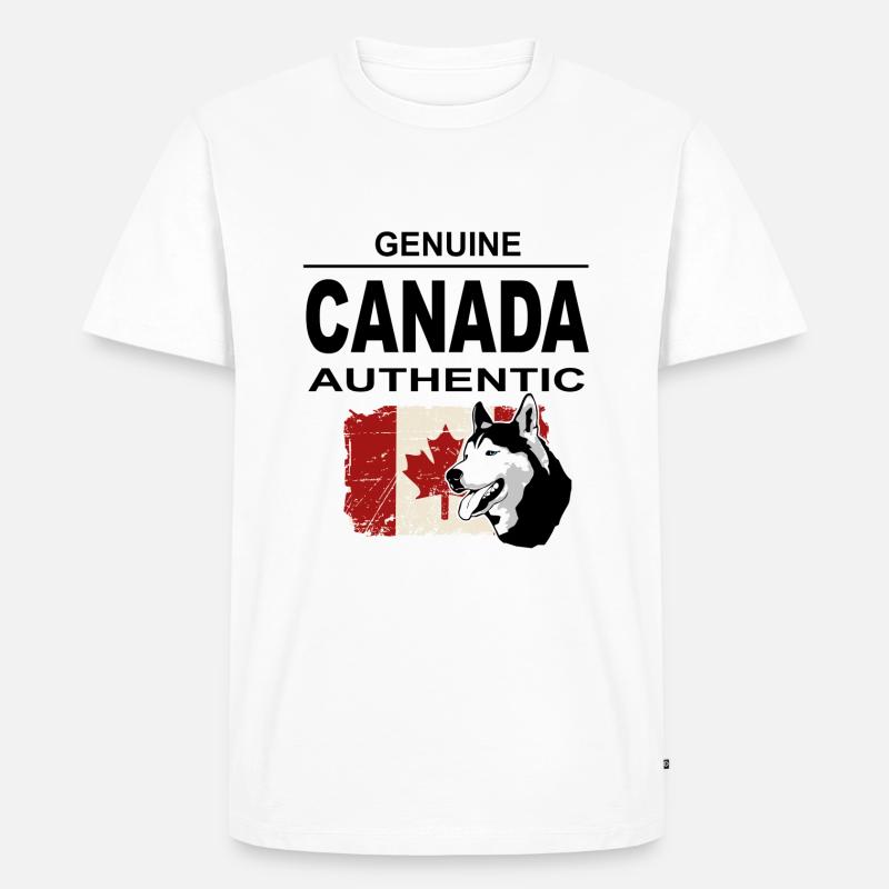 Kanada - Maple Leaf - Huskys - Canada - Männer Premium Bio T-Shirt - Weiß