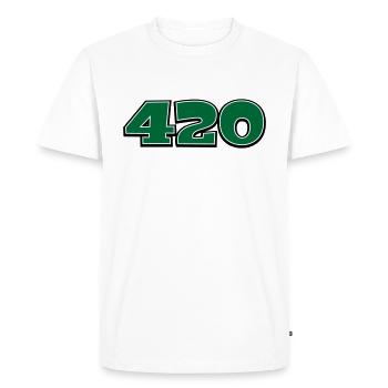 420 - T-shirt Premium bio Homme - blanc - Devant - Nico (187cm)