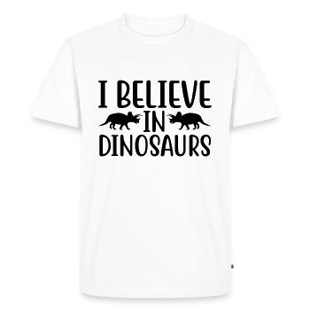 I Believe In Dinosaurs - Men's Premium Organic T-Shirt - white - Front - Nico (187cm)