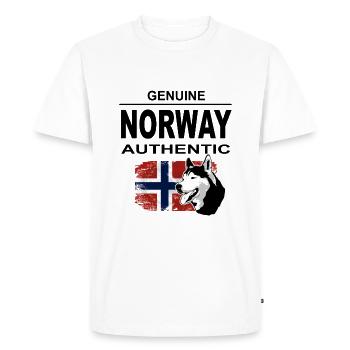 Norway Adventures - Norway Flag & Husky - Men's Premium Organic T-Shirt - white - Front - Nico (187cm)