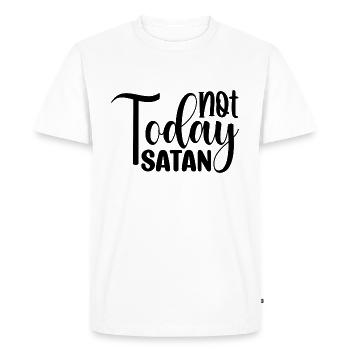Pas aujourd’hui Satan - T-shirt Premium bio Homme - blanc - Devant - Nico (187cm)