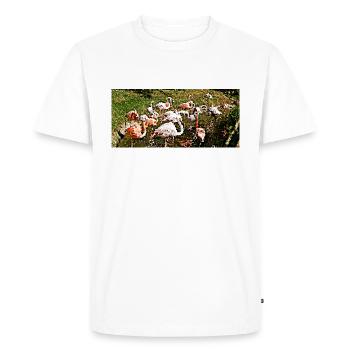 Les flamants roses - T-shirt Premium bio Homme - blanc - Devant - Nico (187cm)