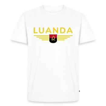 Luanda Design – Fierté de la capitale - T-shirt Premium bio Homme - blanc - Devant - Nico (187cm)