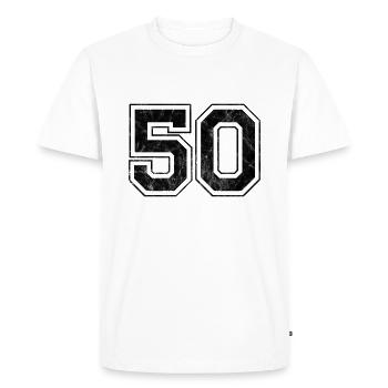 Number 50 - Men's Premium Organic T-Shirt - white - Front - Nico (187cm)