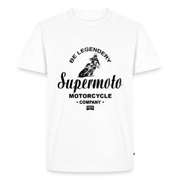 Supermotard - T-shirt Premium bio Homme - blanc - Devant - Nico (187cm)