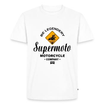 Supermotard - T-shirt Premium bio Homme - blanc - Devant - Nico (187cm)