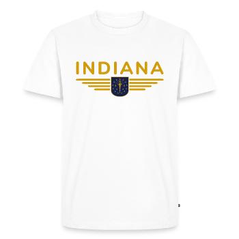 Indiana Fan T-Shirt – Montrez votre fierté ! - T-shirt Premium bio Homme - blanc - Devant - Nico (187cm)