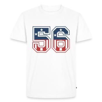 Number 56 USA - Men's Premium Organic T-Shirt - white - Front - Nico (187cm)