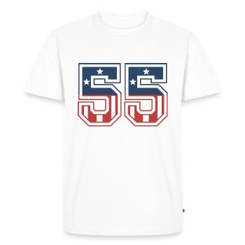 Number 55 USA - Men's Premium Organic T-Shirt - white - Front - Nico (187cm)