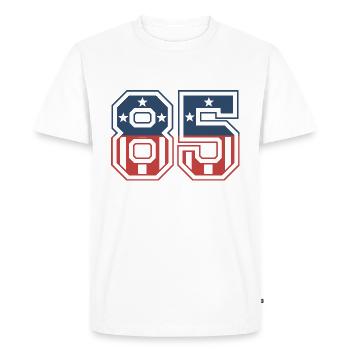 Number 85 USA - Men's Premium Organic T-Shirt - white - Front - Nico (187cm)