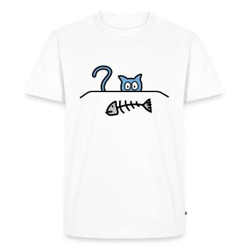 Hungry cat - Men's Premium Organic T-Shirt - white - Front - Nico (187cm)